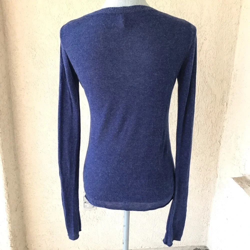 Olivaceous Blue Long‎ Sleeve Sweater Top Angora M